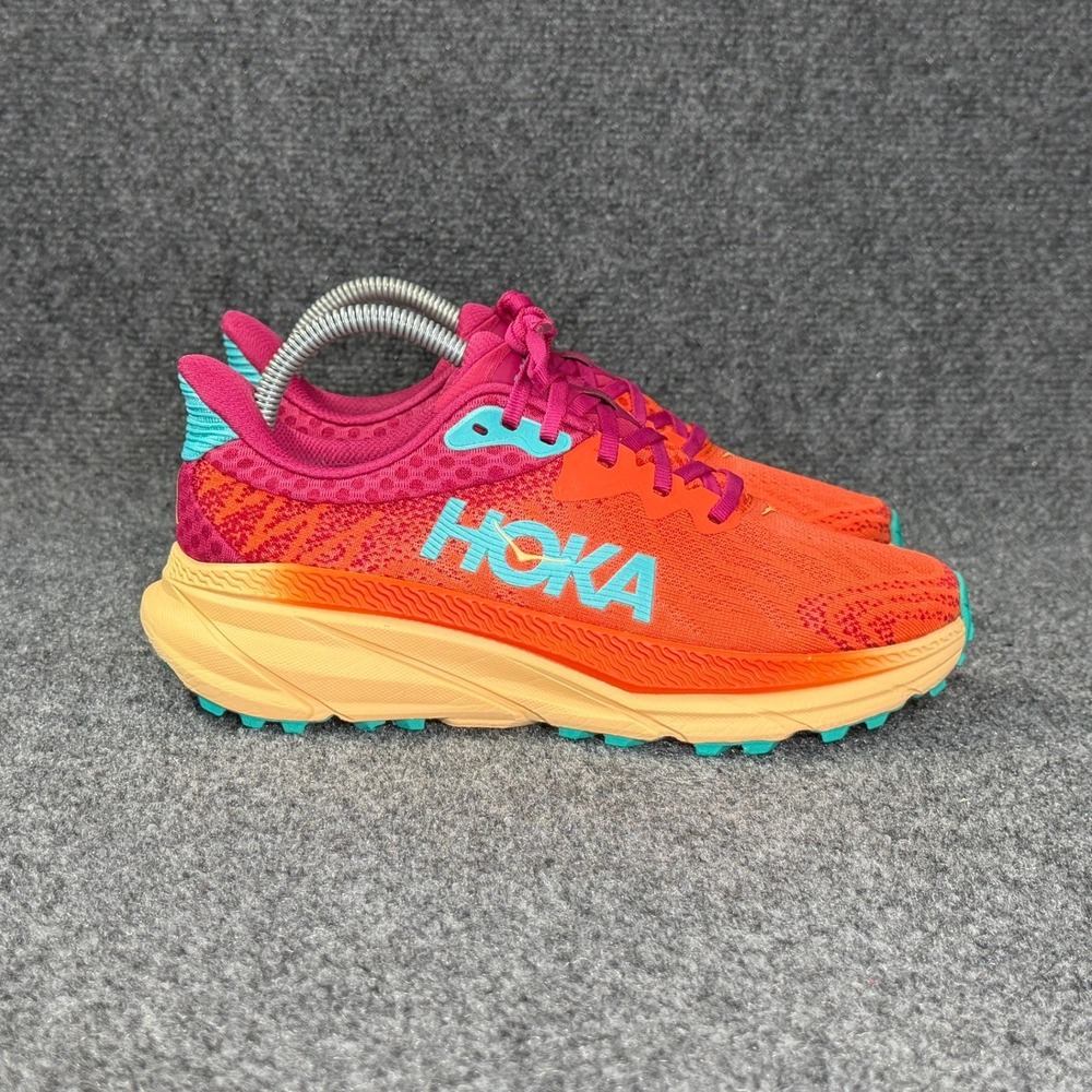 Hoka Challenger ATR 7 Trail Running Shoe Women 7 Flame Cherries Jubilee Athletic